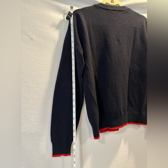 Stella McCartney size Medium wool crewneck sweater. Navy and orange - Picture 8 of 9